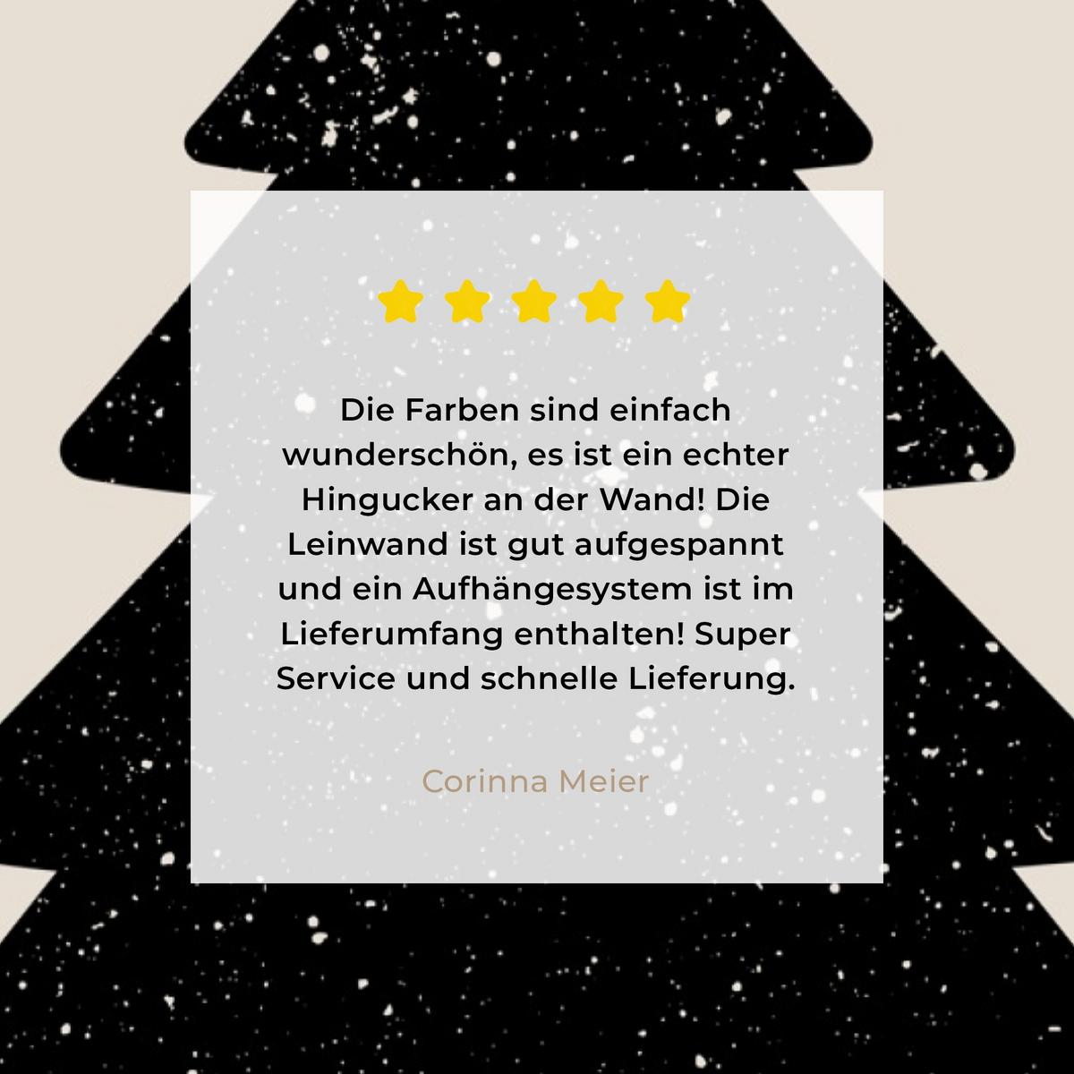 LEINWANDBILD Weihnachtsbaum - Schwarz - Urlaub - Beige Deko Groß 90x140 cm - Schwarz, Textil (90/140cm) - MuchoWow
