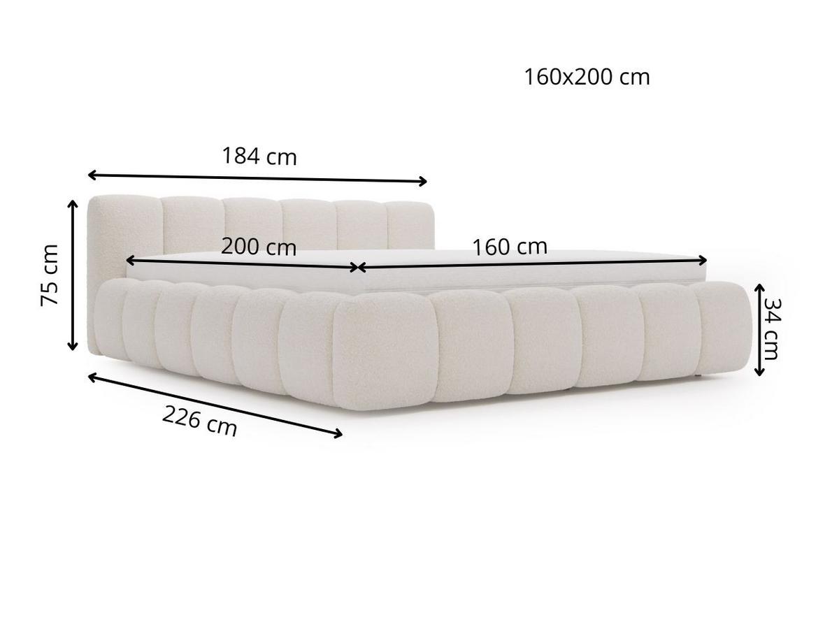 POLSTERBETT Cloud Low 160x200 Bouclé-Stoff Braun - Braun, Textil (160/200cm) - Graingold