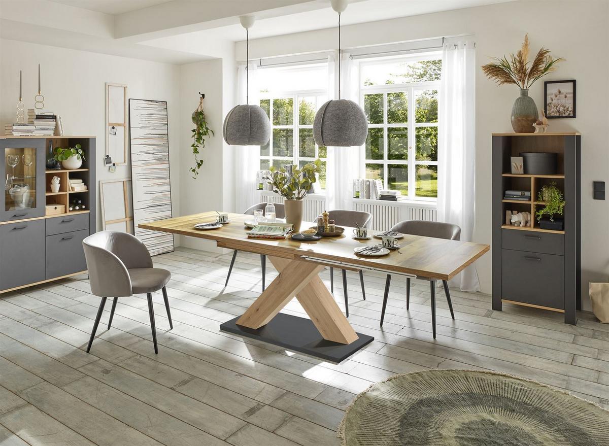 ESSTISCH ausziehbar Elene 180x90x76 Asteiche/Plankeneiche - Alteiche, Holzwerkstoff (180/90/76cm) - 58aufmkessel
