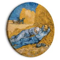 RUNDES BILD Blau 60/60 cm - Blau/Gelb, Textil (60/60cm) - KUNSTLOFT