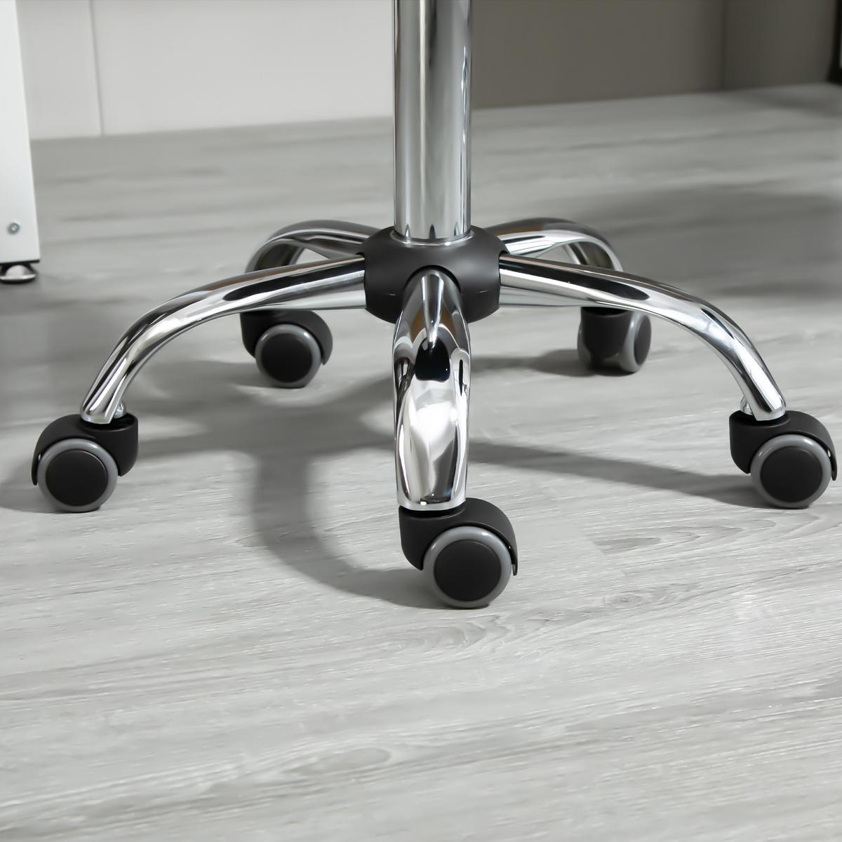2ER-SET Salonstühle mit Rädern höhenverstellbar Salon Hocker Kunstleder Schwarz - Schwarz, Leder (35.5/63/35.5cm) - HOMCOM