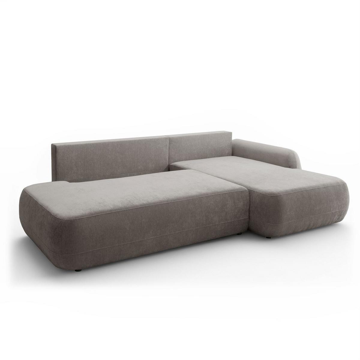 ECKSOFA GOYA mit Schlaffunktion und Bettkasten, Rechte, Perfect Harmony 85 - Hellgrau, Textil (302/184cm) - Lookway