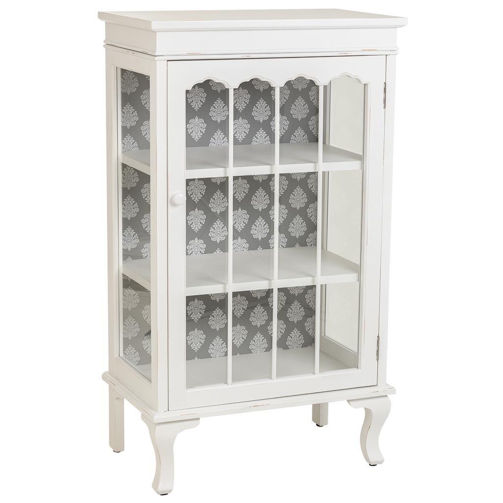 VITRINE aus Holz, weiß, 61x41x115cm - Weiß, Holz (65.5/114.5/40.5cm) - Wanderlust