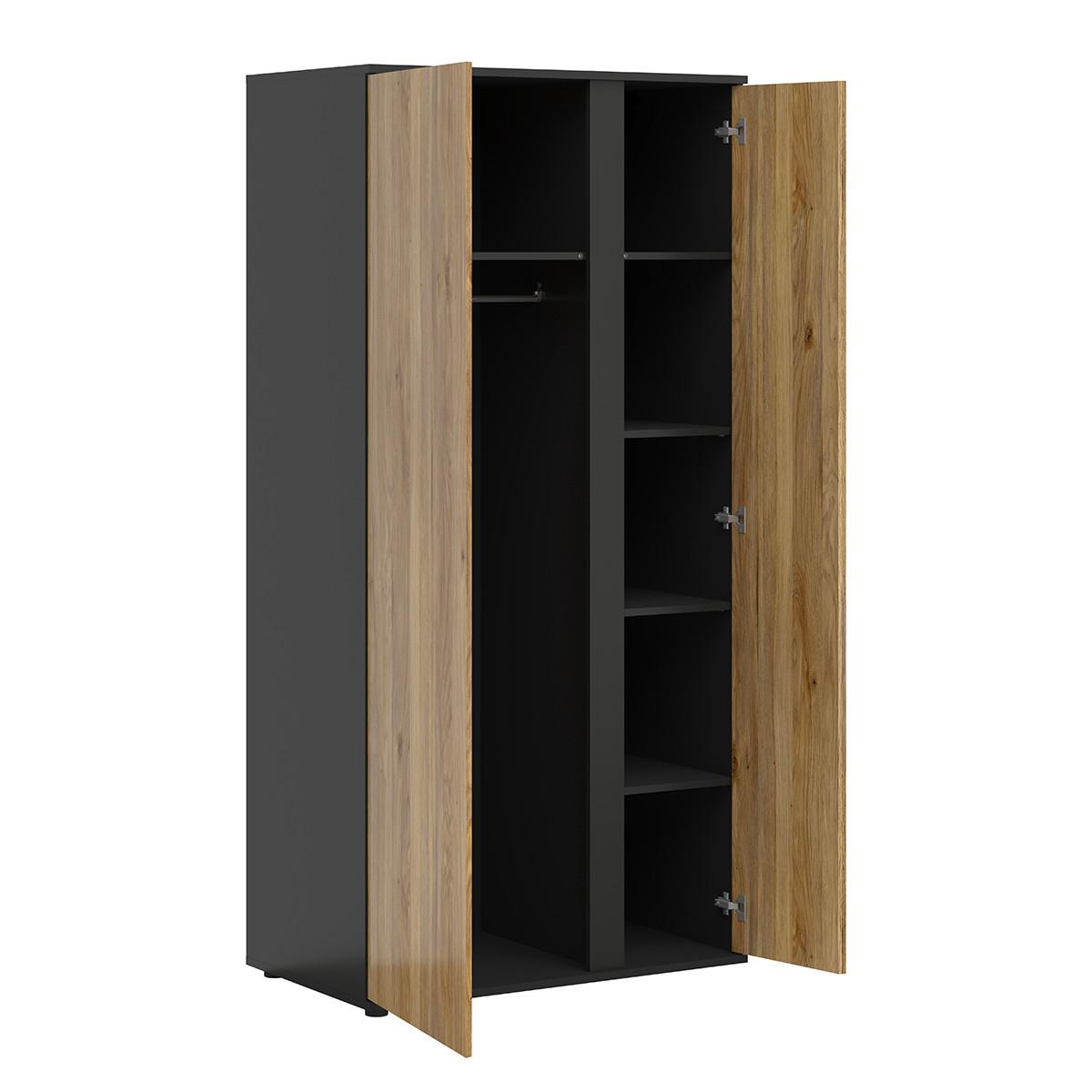SCHRANK 2 Türen Pia Holz - Braun, Holzwerkstoff (95/196/55cm) - Petits-meubles