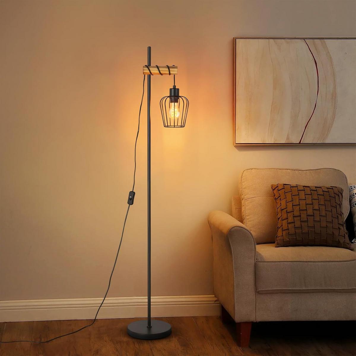 STEHLAMPE Lysandra 22/22/140 cm - Schwarz, Metall (22/22/140cm) - ZMH