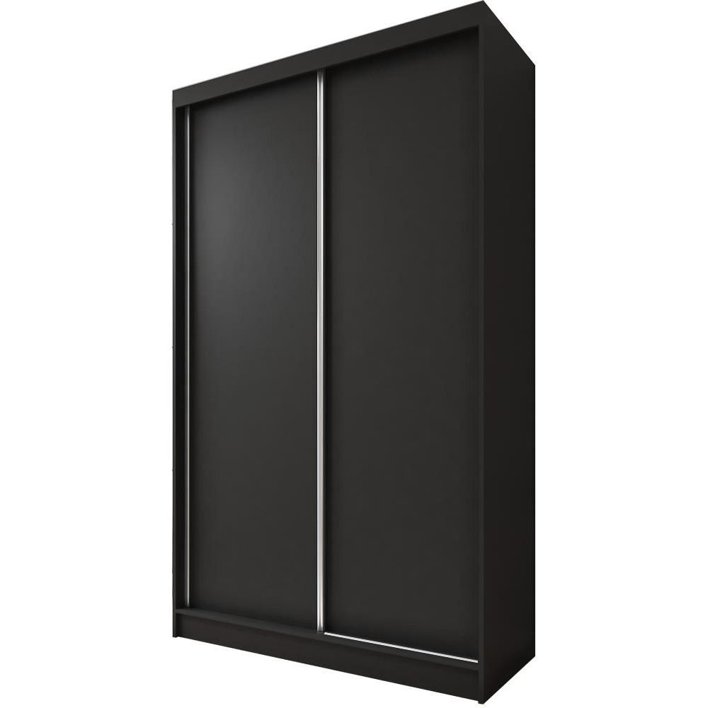 SCHWEBETÜRENSCHRANK Mario 120/216/61 schwarz - Schwarz, Holzwerkstoff (120/216/61cm) - Beautysofa