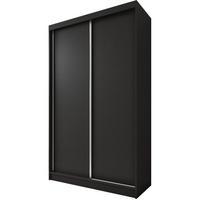 SCHWEBETÜRENSCHRANK Mario 120/216/61 schwarz - Schwarz, Holzwerkstoff (120/216/61cm) - Beautysofa