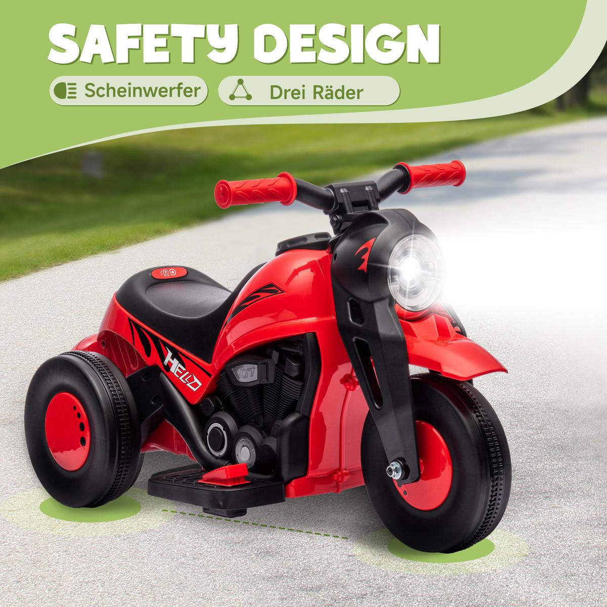 ELEKTROMOTORRAD Kunststoff Metall Rot - Rot, Metall (80/36/43.5cm) - AIYAPLAY