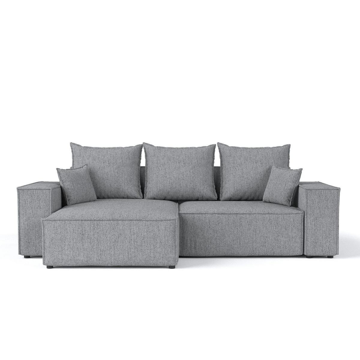 ECKSOFA SENSO mit Schlaffunktion Grau im Neve Stoff - Schwarz/Grau, Holz/Holzwerkstoff (255/148cm) - AltaBeds