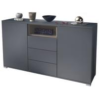 SIDEBOARD Skadu Eiche sägerau - Anthrazit/Eiche San Remo, Holzwerkstoff (138.5/75.5/35cm) - Vladon