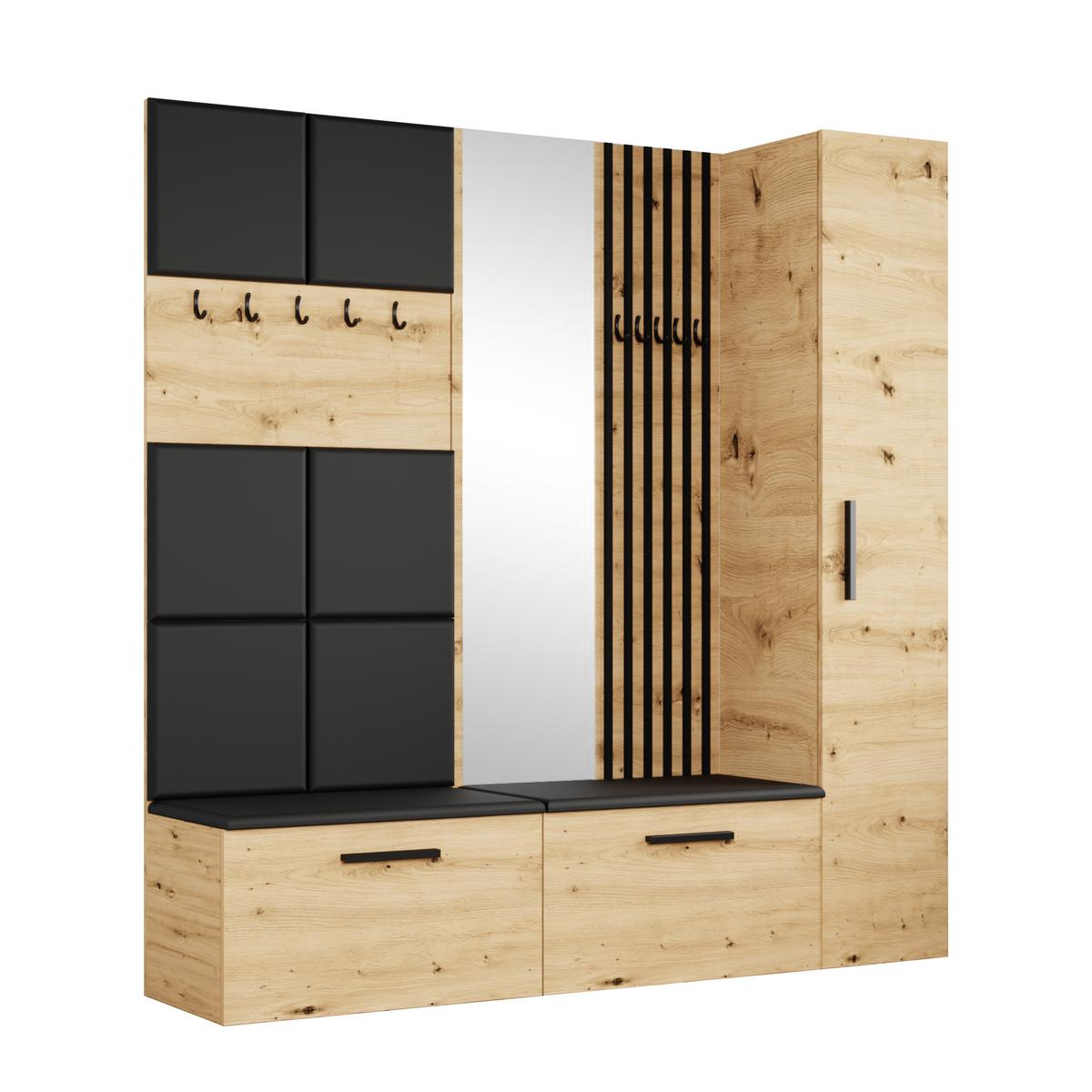 GARDEROBENSCHRANK Rosanno I Eiche Artisan 80,6/204/40 cm – Modern, mit Kleiderhaken - Hellbraun, Holzwerkstoff/Kunststoff (80.6/204/40cm) - AX Living