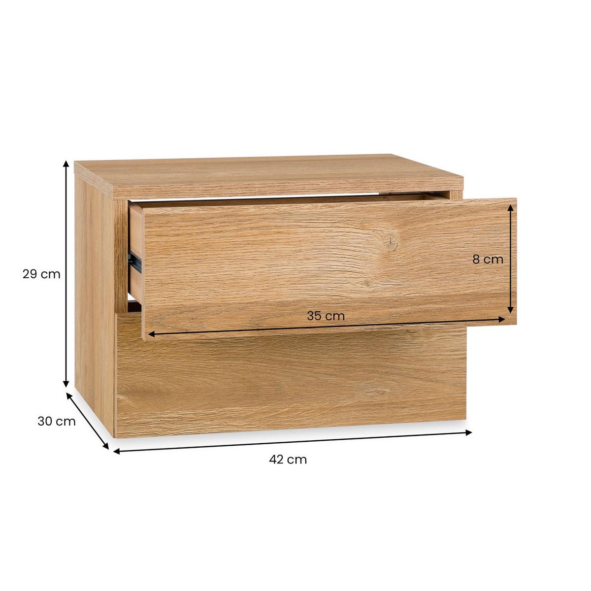 HÄNGENDER NACHTTISCH ANNI - Wildeiche, Holzwerkstoff (42/29/30cm) - CARO-Möbel