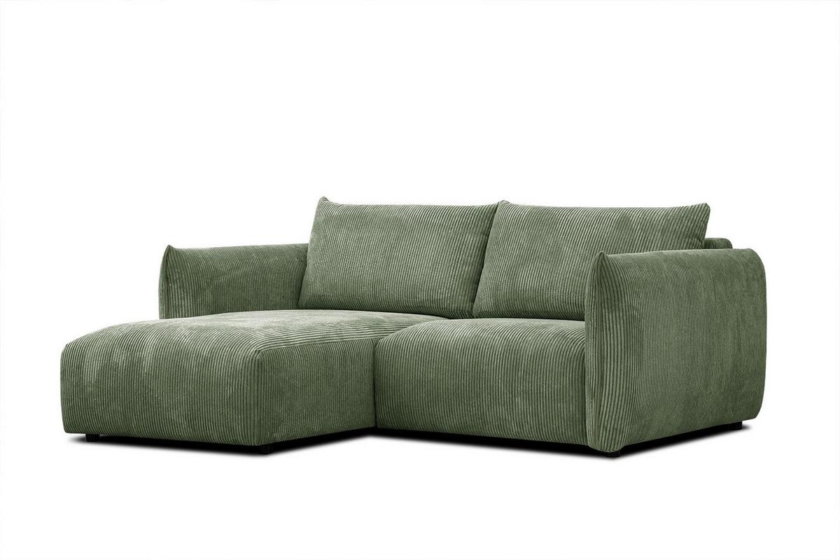 ECKSOFA TAUER 3-Sitzer, olivgrün - Schwarz/Olivgrün, Holzwerkstoff/Kunststoff (173/206cm) - Wozimo