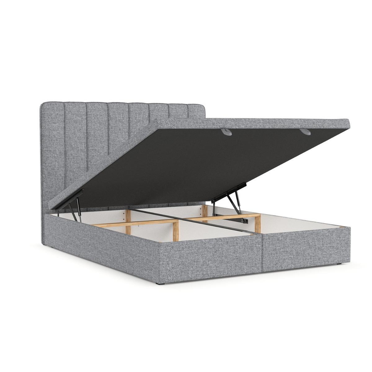 POLSTERBETT Vienna mit Stauraum 200/200 cm Grau im Alta Stoff - Schwarz/Grau, Holz/Holzwerkstoff (200/200cm) - AltaBeds
