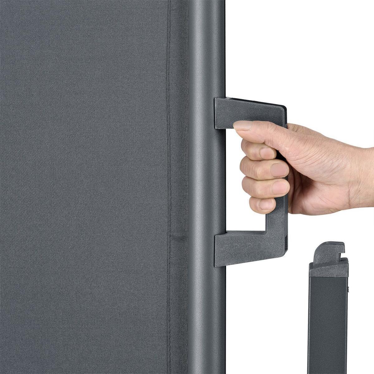 SEITENMARKISE Dubai dunkelgrau 300x190 cm - Grau, Kunststoff (300/190/300cm) - Juskys