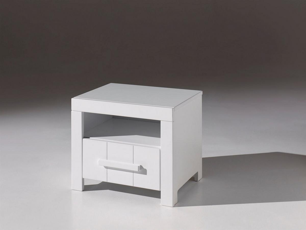 NACHTSCHRANK Karalynn 50x39x42 mit Schublade aus MDF in Weiß - Weiß, Holzwerkstoff (50/42/39cm) - 58aufmkessel