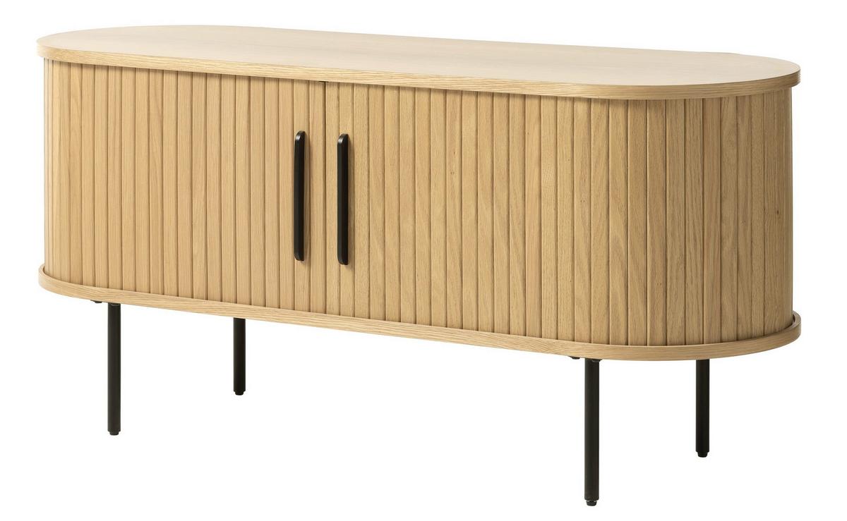 TV-SCHRANK Gativel Eichefarben 120 cm - Eichefarben/Schwarz, Holzwerkstoff/Kunststoff (120/55.6/40cm) - Selsey