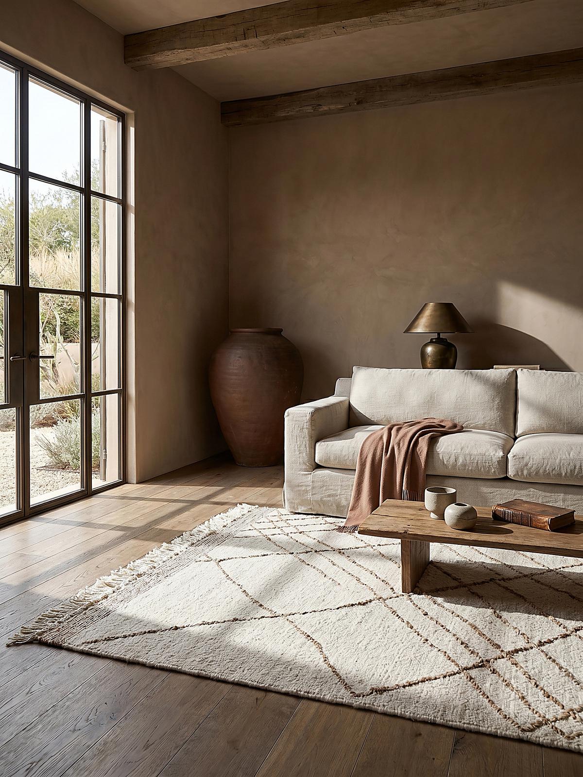 NATURTEPPICH handgewebt VYNE, abstrakt, Beige-Natur, 160 x 230 cm - Beige, Textil (230/160cm) - KADIMA DESIGN