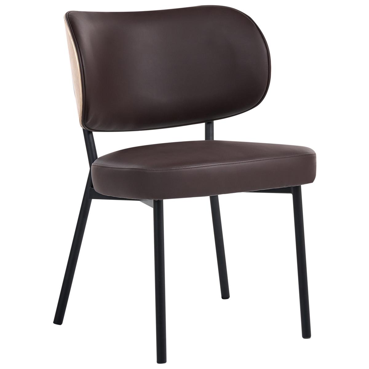 ESSZIMMERSTUHL 2er-Set Kunstleder Dunkelbraun Wonder - Dunkelbraun, Kunststoff (55/82/65cm) - Beliani
