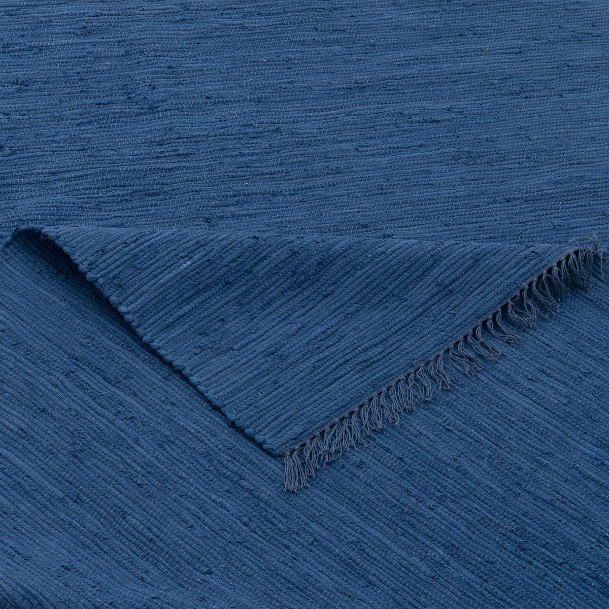BAUMWOLLE NATUR TEPPICH LÄUFER JOLLY COTTON - Dunkelblau, Textil (90/160cm) - Pergamon