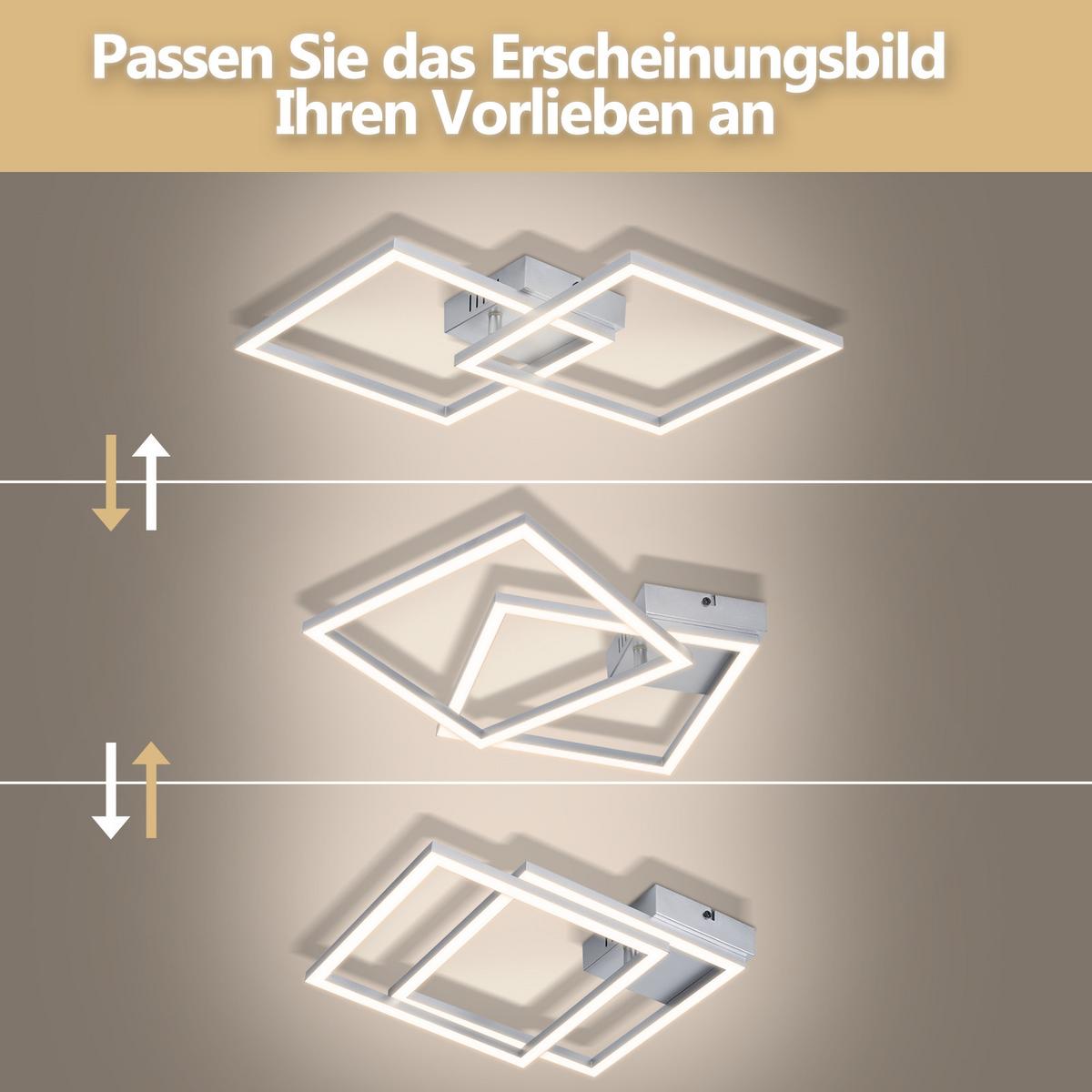 LED DECKENLEUCHTE Celwynne 39.5/39.5/6.7 cm - Silberfarben, Kunststoff (39.5/39.5/6.7cm) - ZMH