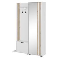 GARDEROBENSCHRANK NELIANA 131/192/40 cm Modern Garderobe-Set Weiß - Weiß, Holzwerkstoff (131/192/40cm) - MASSENO