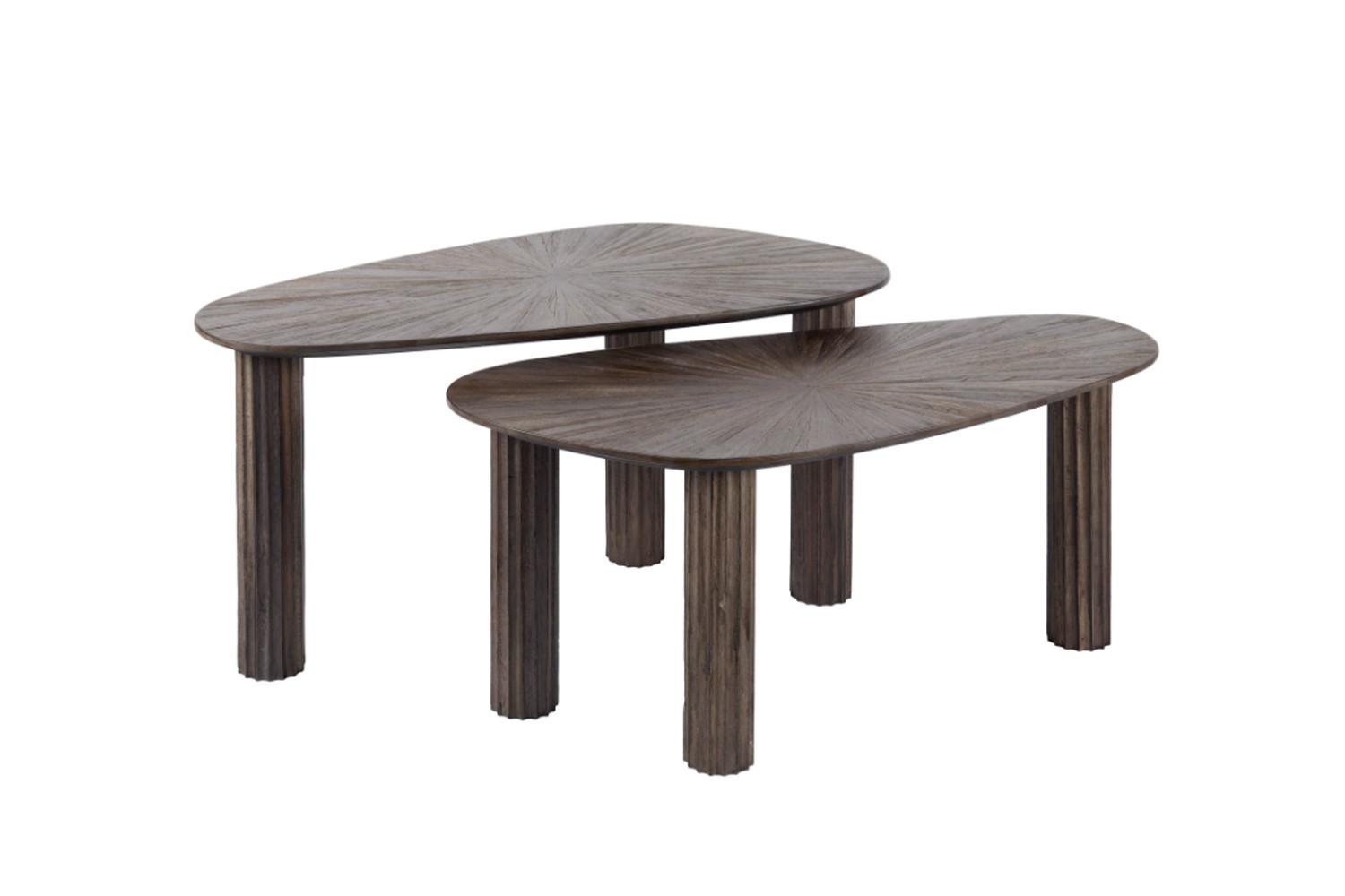 COUCHTISCH INKA 2ER SET Braun Teakholz - Braun, Teakholz/Holz (39/84/43cm) - KAWOLA