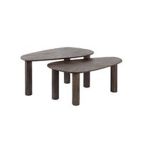 COUCHTISCH INKA 2ER SET Braun Teakholz - Braun, Teakholz/Holz (39/84/43cm) - KAWOLA