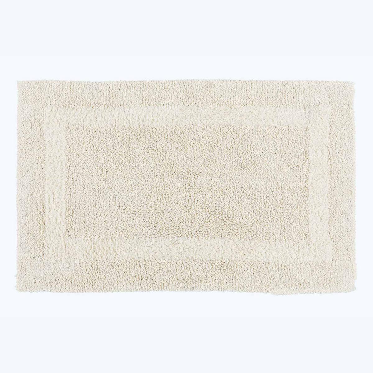 BADGARNITUR 2-teilig, Badematte & WC-Vorleger, wendbar - Creme, Textil (50/80cm) - Homescapes