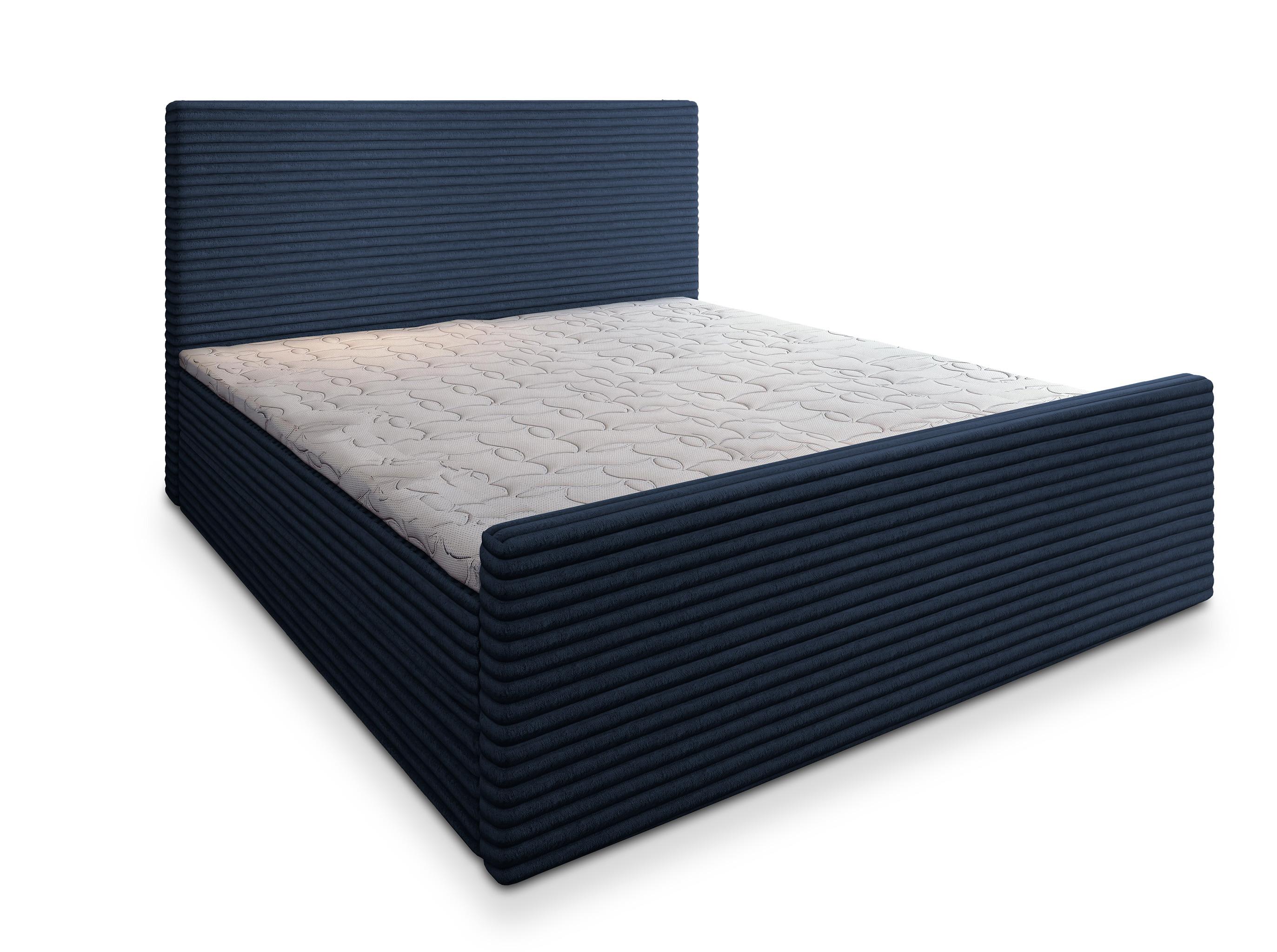 BOXBETT BRENTO 160x200 cm mit Matratze und Topper - Blau - Blau, Holz (160/200cm) - MASSENO
