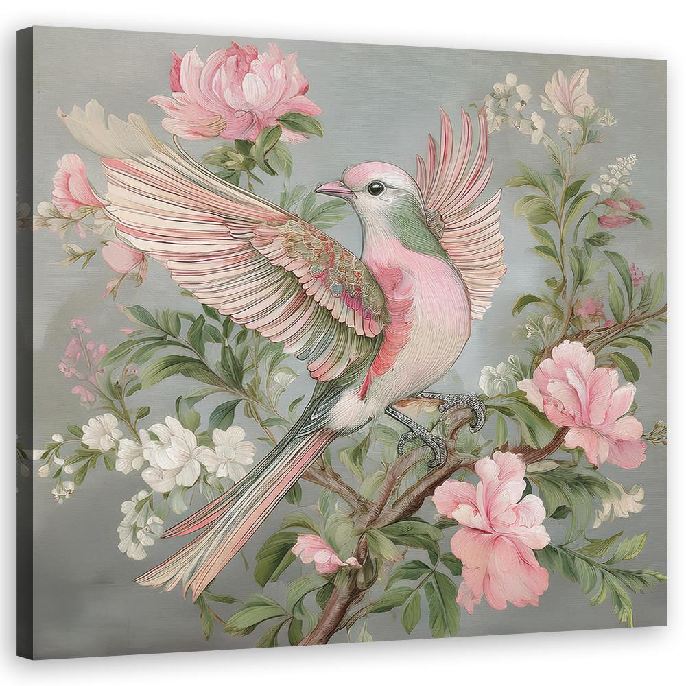 WANDBILD shabby chic vogel - Pink, Textil (30/30cm) - Feeby
