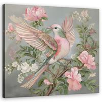 WANDBILD shabby chic vogel - Pink, Textil (40/40cm) - Feeby
