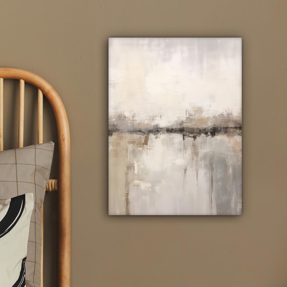 LEINWANDBILD Moderne Kunst - Abstrakt - Beige Room Decor 30x40 cm - Beige, Textil (30/40cm) - MuchoWow