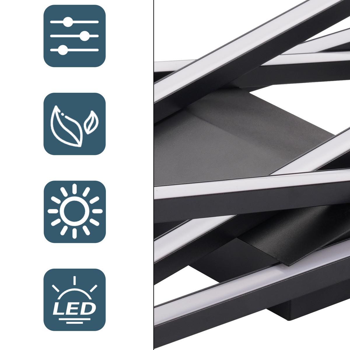 LED-DECKENLEUCHTE Talsen 23.5/23.5/13.5 cm - Schwarz, Metall (23.5/23.5/13.5cm) - ZMH