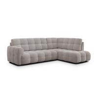 ECKSOFA MELLOW 5-Sitzer, beige - Beige/Schwarz, Holz/Textil (283/191cm) - Wozimo