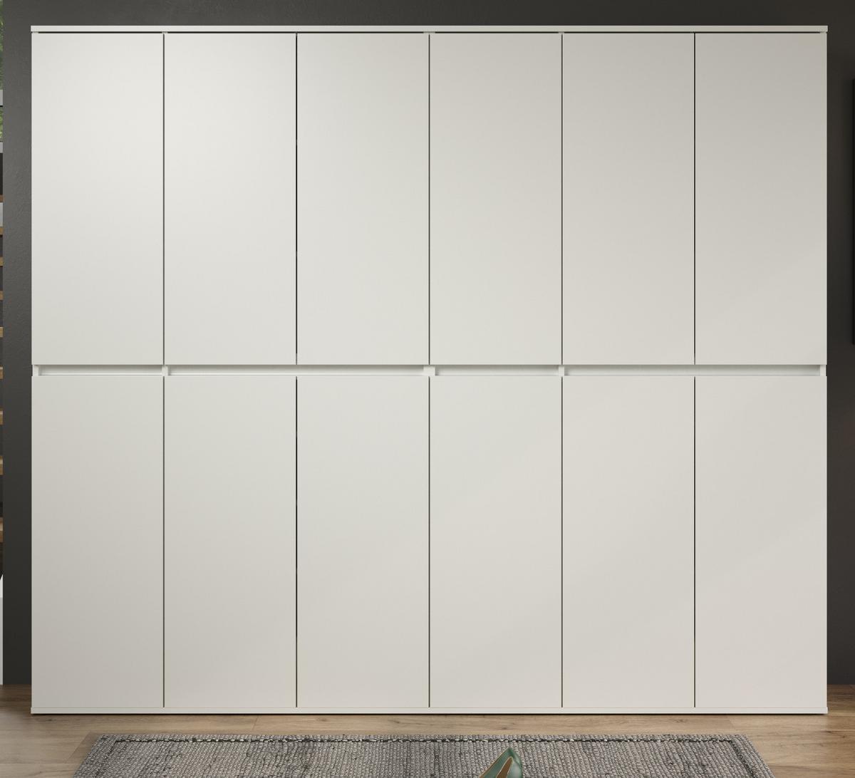 GARDEROBENSCHRANK weiß 222 x 191 cm, Schuhschrank 12-türig - Schwarz/Weiß, Holzwerkstoff/Kunststoff (222/191/34cm) - Top.Furn