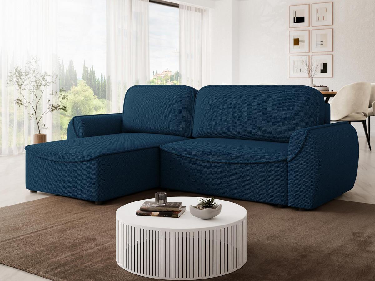 ECKSOFA Loom - Schwarz/Dunkelblau, Holz/Kunststoff (261/175cm) - MIRJAN24