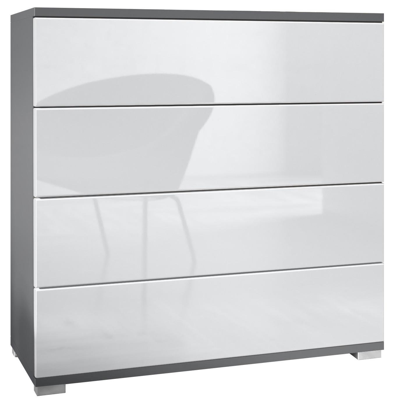 KOMMODE Pavos Weiß Hochglanz - Weiß Hochglanz, Holzwerkstoff (76/76/35cm) - Vladon