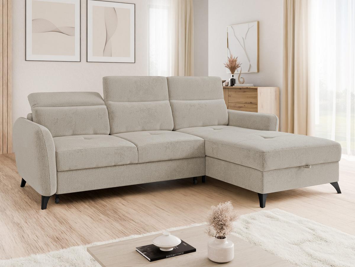 ECKSOFA Talia, Seite: Rechts 2R-LC - Beige/Schwarz, Holz/Kunststoff (238/167cm) - MIRJAN24