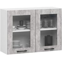 HÄNGESCHRANK Weiß, Beton 58/80/30,5 - Hellgrau/Weiß, Holzwerkstoff (80/58/30cm) - RAUMHIRSCH FURNITURE