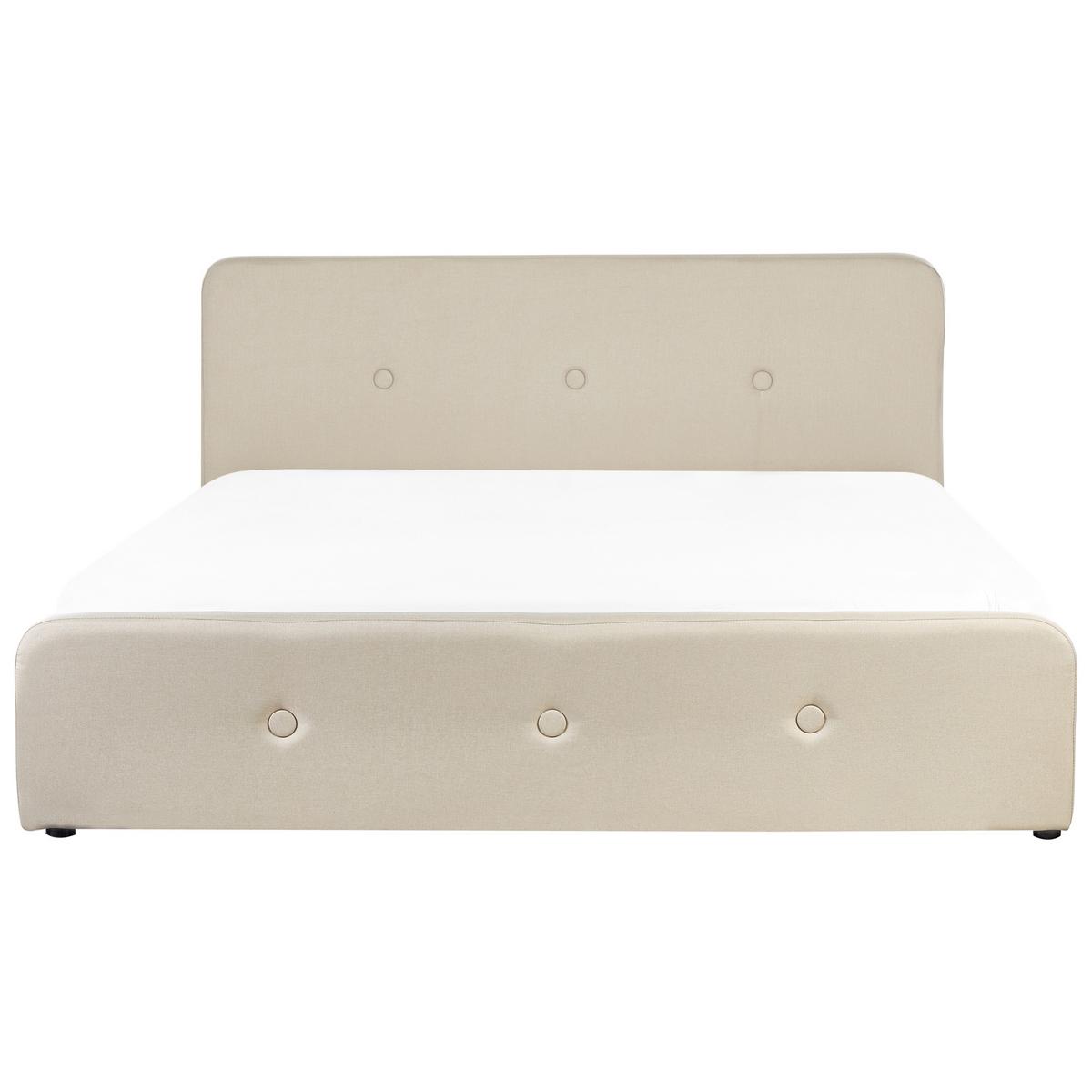BETT mit Stauraum 180x200 cm Beige Rennes - Beige, Textil (180/200cm) - Beliani