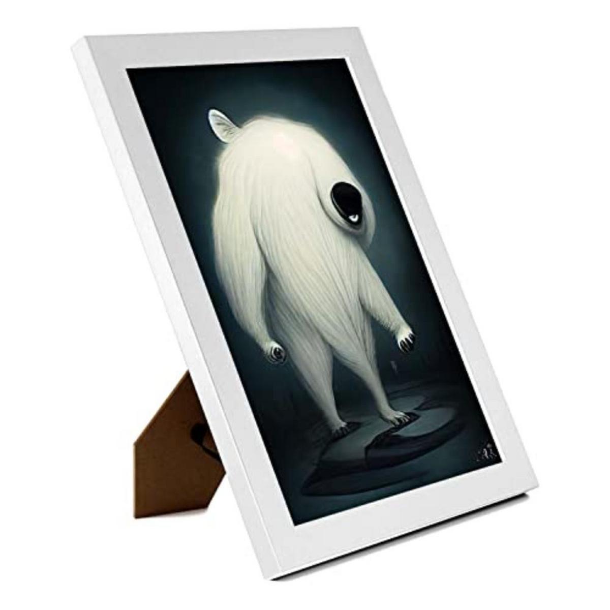 POSTER Set mit 4 Grässlich Tier im T Burton Goth Stil A4 Weißer Rahmen - Weiß, Papier (29.7/3cm) - Nacnic