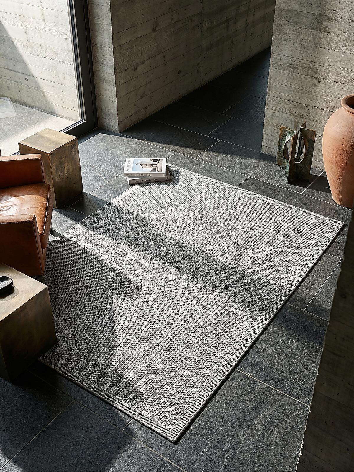 FLACHWEBTEPPICH Uni NURE Polypropylen Grau 160 x 220 cm - Grau, Textil (160/220cm) - KADIMA DESIGN