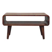 TV-EINHEIT, Massives Holz Offen Kastanienbraun, Offenes Fach, Dunkelbraun - Dunkelbraun/Messingfarben, Mangoholz/Holz (45/65/35cm) - Artisan Furniture