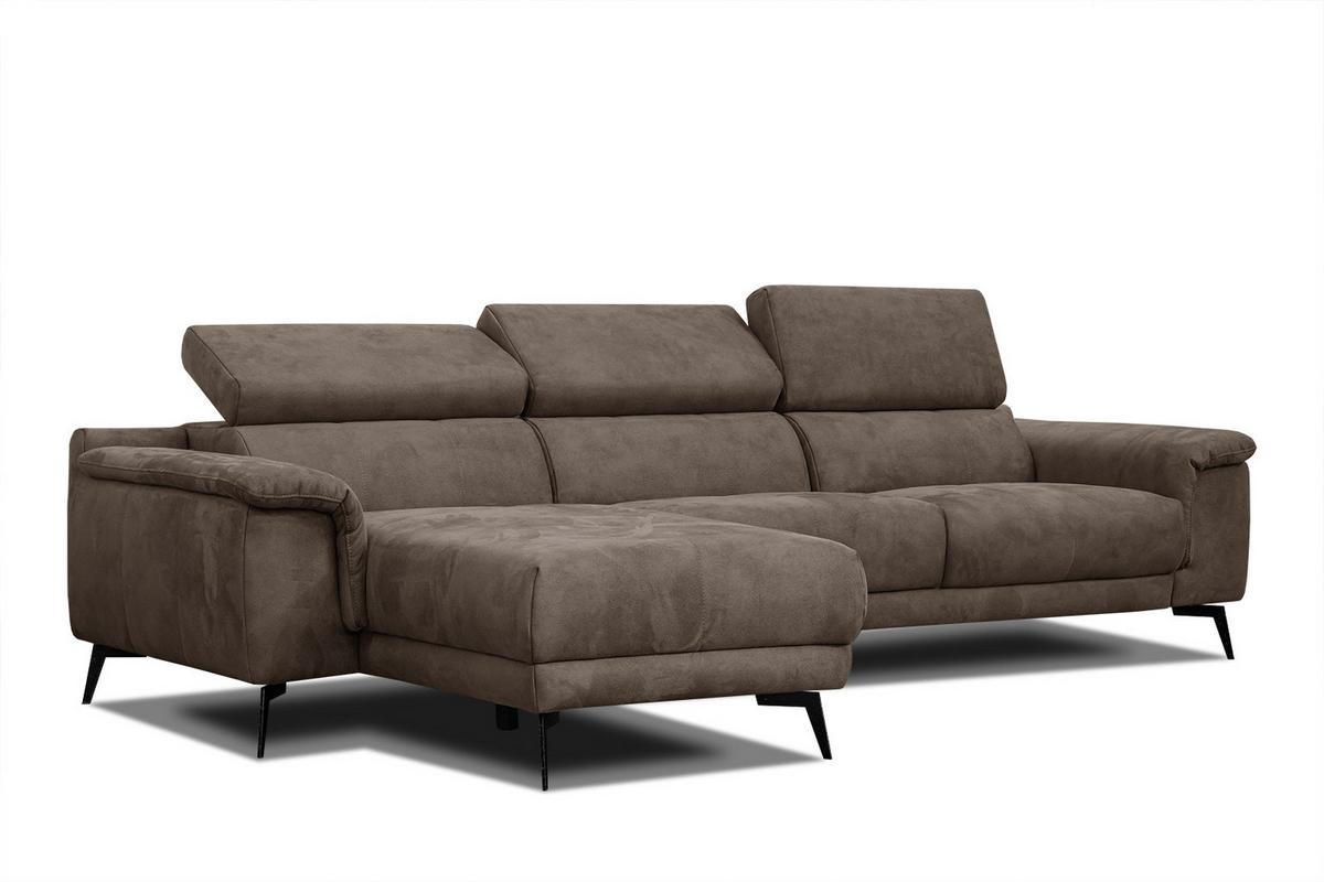 ECKSOFA FIERO 4-Sitzer, dunkelbraun - Dunkelbraun/Schwarz, Holzwerkstoff/Textil (158/269cm) - Wozimo