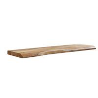 WANDREGAL Massivholz Baumkante Landhausstil, Akazie 100x26x4 cm - Beige, Holz (100/4/26cm) - KADIMA DESIGN