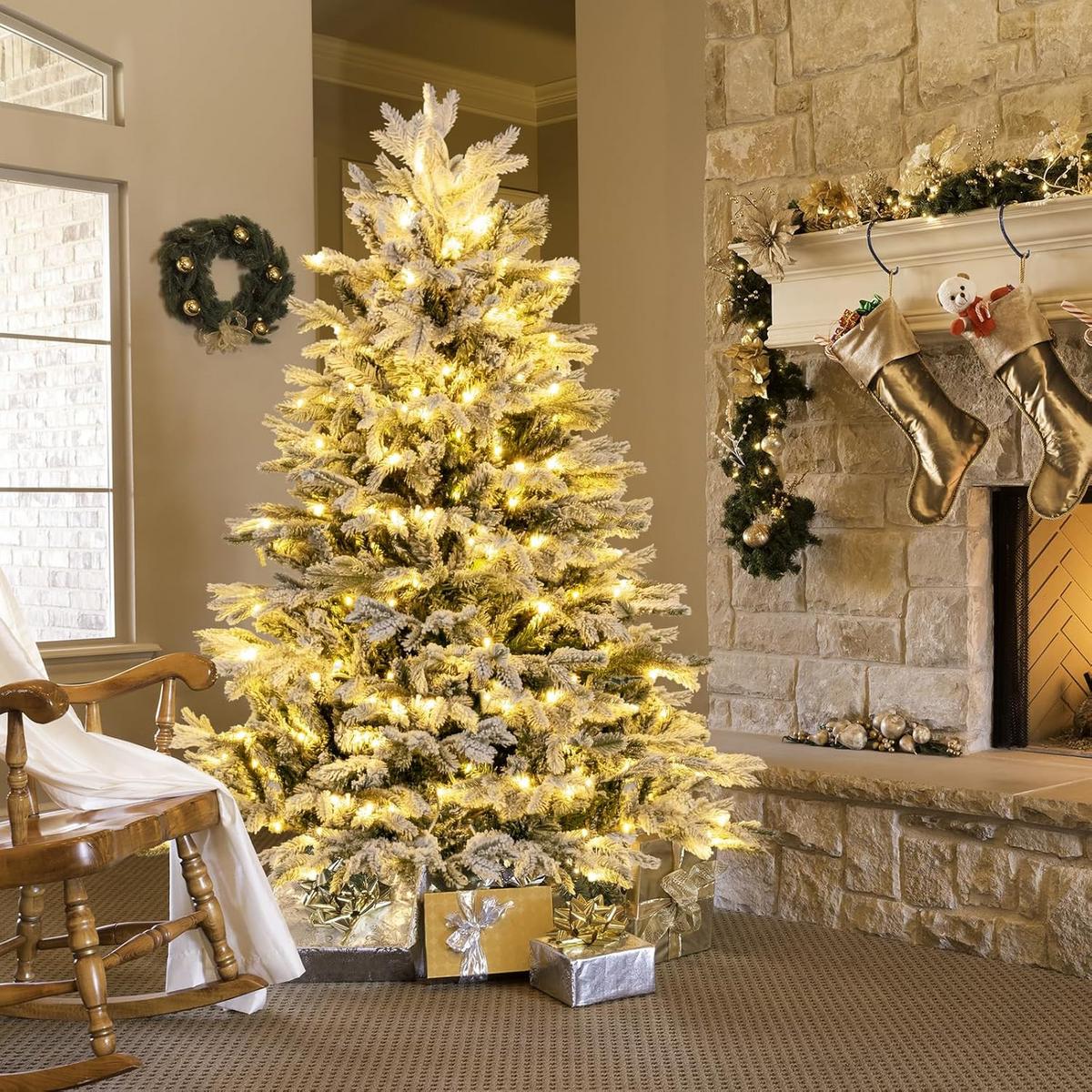 WEIHNACHTSBAUM Beleuchtung Grün - Grün, Kunststoff (146cm) - COSTWAY