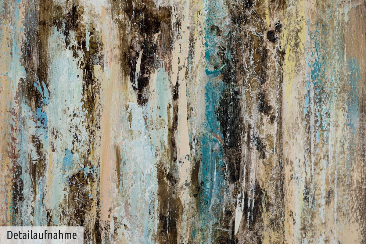 ÖLGEMÄLDE 80/80 cm - Blau/Braun, Holz/Textil (80/80cm) - KUNSTLOFT