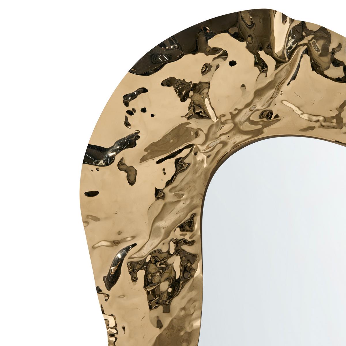 WANDSPIEGEL 52/79 cm Gold Jossigny - Goldfarben, Metall (52/79/5cm) - Beliani