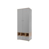 KLEIDERSCHRANK Oro OR01 - Schwarz/Naturfarben, Holzwerkstoff/Kunststoff (50/195/80cm) - MIRJAN24